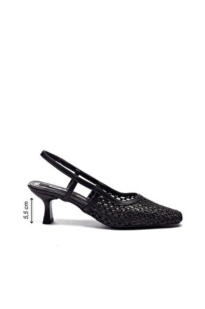 Kadın Hasır Örme Kısa Topuklu Kare Burun Günlük Ayakkabı 1025