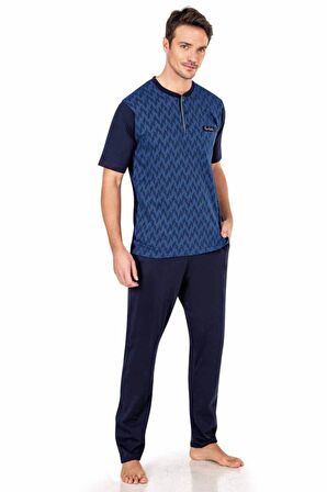 Pamuklu Jakarlı 3 Lü Kısakol Erkek Pijama Takımı