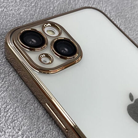 İPHONE 11 UYUMLU GARAJ ARKA ŞEFFAF KAMERA LENS KORUMALI SERT KILIF KENARLAR GOLD