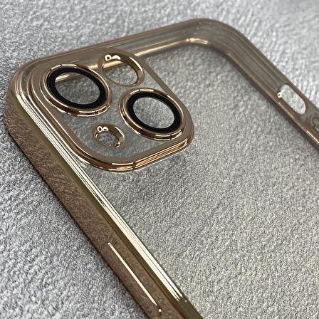 İPHONE 11 UYUMLU GARAJ ARKA ŞEFFAF KAMERA LENS KORUMALI SERT KILIF KENARLAR GOLD