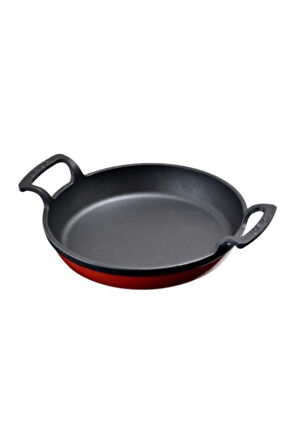 YUVARLAK KULPLU TAVA. ÇAP(Ø)16CM. KIRMIZI	