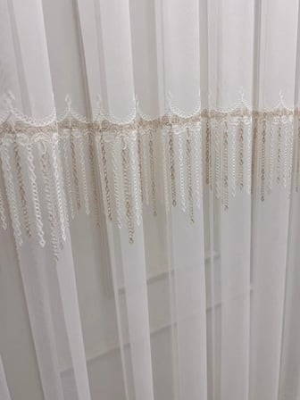 NİVEMESHOME 2571 V -117 REİNA  GOLD 1/2,5 PİLELİ BAMBU TÜL PERDE