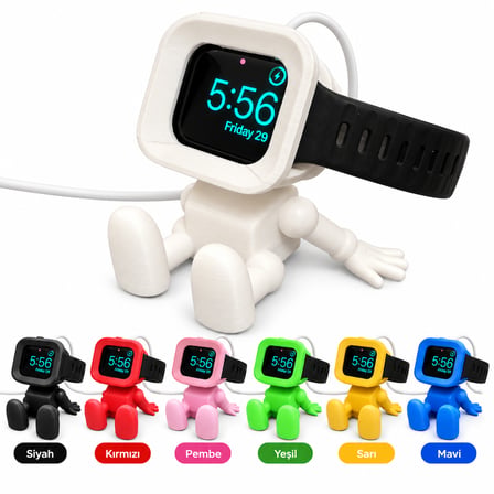 Apple Watch Uyumlu Mini Robot Şarj Standı 45mm Masaüstü Saat Tutucu