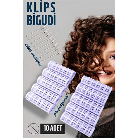 ModaCar Klipsli Bigudi Klips Toka Seti 10 Adet