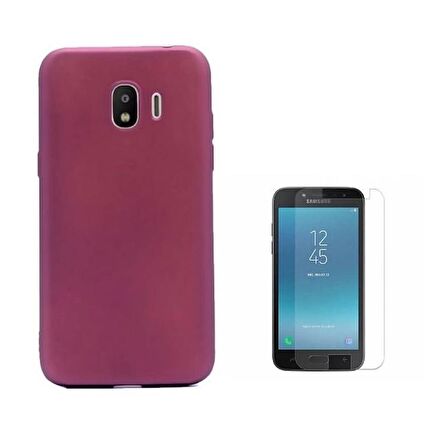 Smcase Samsung Galaxy J2 Pro Lüks Silikonlu Kılıf  Cam Ekran Koruyucu