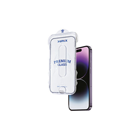 İPHONE 16 UYUMLU 5D TAM KAPLAYAN ÇERÇEVELİ EKRAN KORUYUCU PARLAK CAM VE KOLAY UYGULAMA APARATLI SNX