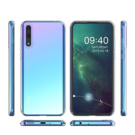 Gpack Huawei Y8P Kılıf Süper Silikon Arka KorumaNano Glass