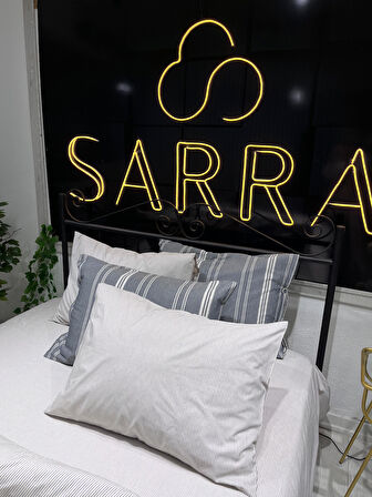 SARRA HOME NATURAL ÇİFT KİŞİLİK NEVRESİM TAKIMI - HAKİ YEŞİL