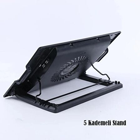 TechTic Notebook Soğutucu Fan Laptop Stand Yükseklik Ayarlı 9/17 İnç Laptop Soğutucu Gaming Fan