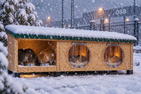 Kedi evi kedi mamalığı iç ve dış mekan su ve ısı yalıtımlı
