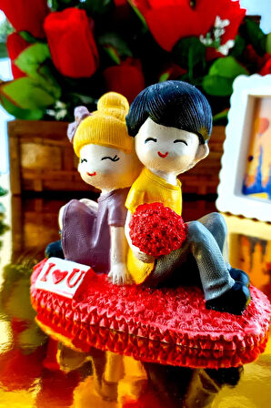 3'lü Romantik Hediye Seti Sevgiliye Sürpriz Hediye Seti Çerçeve Biblo Çam Ağacı