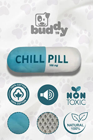Chill Pill Peluş Mavi Köpek Oyuncağı | Sesli Yapı | Güvenli Malzeme | Renkli Tasarım