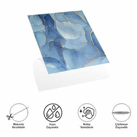 Kapamarka 30x30 Cm Pvc Duvar Karosu 4'Lü Paket - Okyanus Mermer