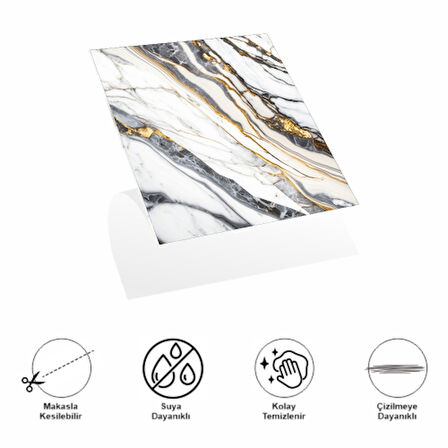 Kapamarka Pvc Yapışkanlı Yer Karosu 30x30cm 4'Lü Paket - Beyaz İnci 0,36m2