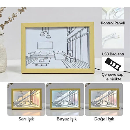 Kapamarka Işıklı Retro Tablo