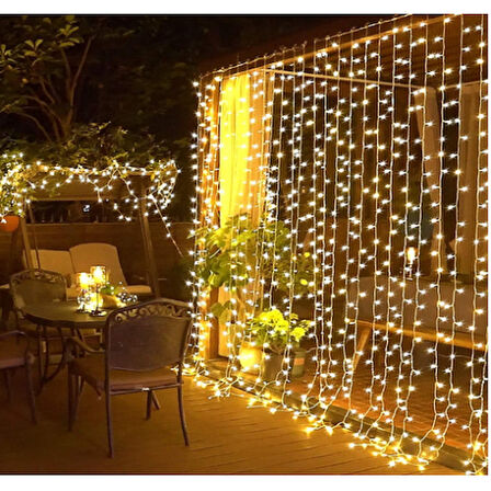 Kapamarka 3*2 Perde Led Sarı Işık