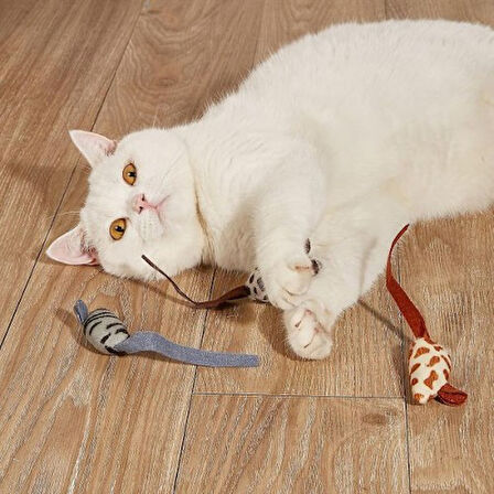 Kapamarka Peluş Fare Kedi Oyuncağı 3 Adet