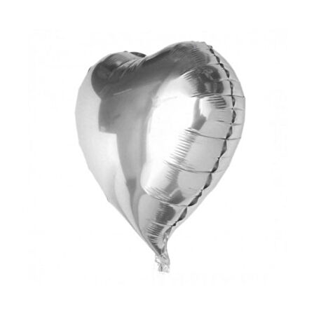 Kapamarka GÃ¼mÃ¼ÅŸ Rengi Kalp Folyo Balon 60 Cm.