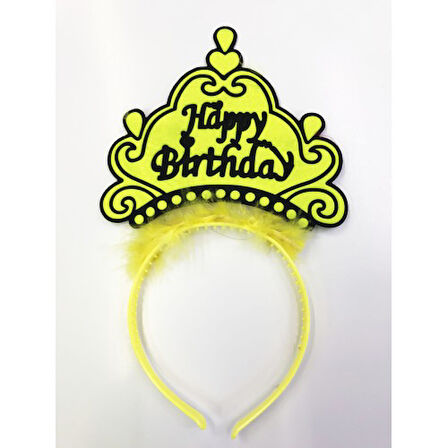 Kapamarka Happy Birthday YazÄ±lÄ± Neon Renk TaÃ§ 12 Adet