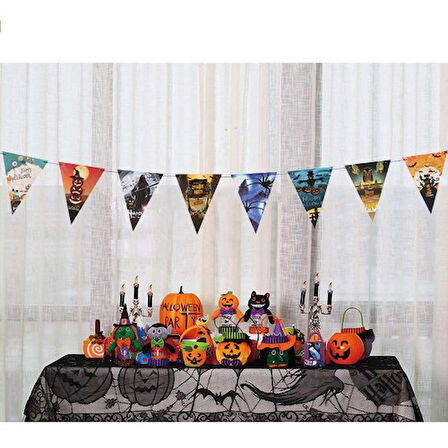 Kapamarka Cadılar Bayramı Halloween Flama Bayrak Banner Süs 8 li
