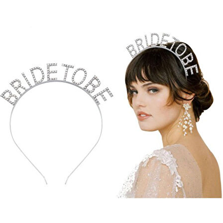Kapamarka Gümüş Kaplama Kristal Taşlı Bride To Be Gelin Tacı