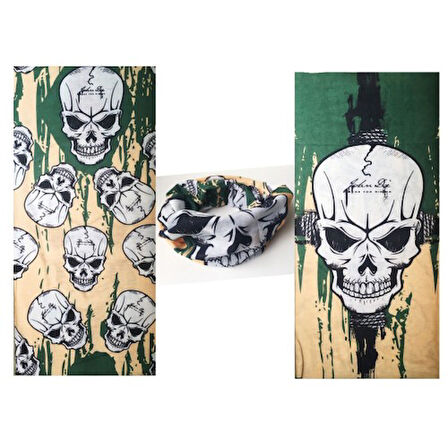 Kapamarka Haki Kuru Kafa Baskılı Buff Bandana 25x48 cm