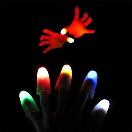 Kapamarka Led Işıklı Renkli Sihirli Parmak Şaka