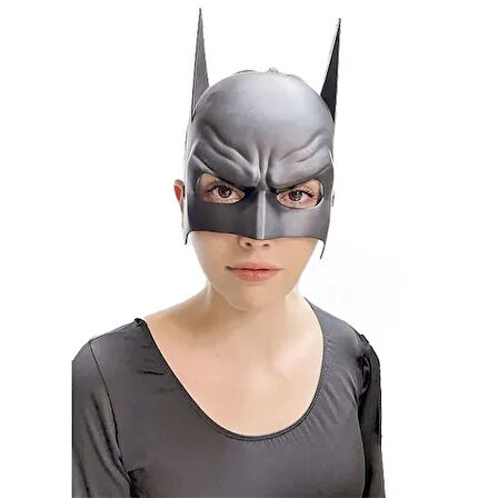 Kapamarka Siyah Çocuk Batman Maskesi Lastikli