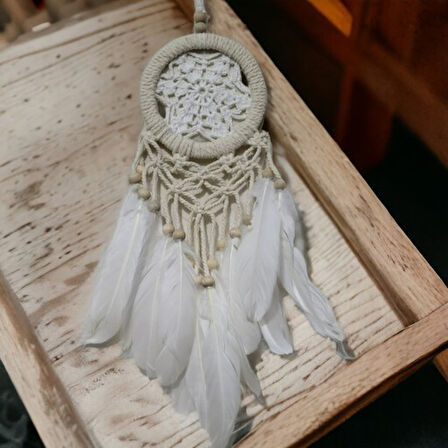 Kapamarka Rüya Kovan Dream Catcher Beyaz Kuş Tüylü