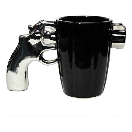 Kapamarka Metalik Silah Tasarımlı Kupa Bardak