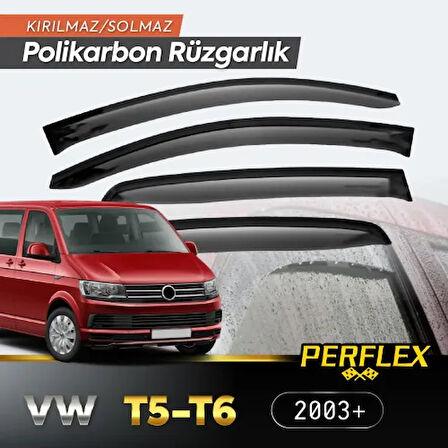 Kapamarka Perflex Polikarbon Kırılmaz Rüzgarlık V2 Mugen VW T5/T6 4'LÜ 2003+