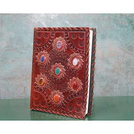 Kapamarka Taşlı Deri Defter Model 10