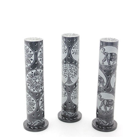 Kapamarka Obsidian Taşı İşlemeli Kule Tütsülük Model 2