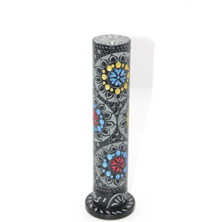 Kapamarka Obsidian Taşı İşlemeli Kule Tütsülük Model 6