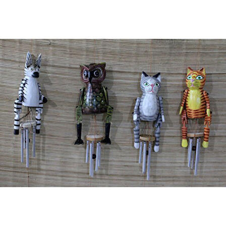 Kapamarka Ahşap Balıklı Metal Rüzgar Çanı Model 2