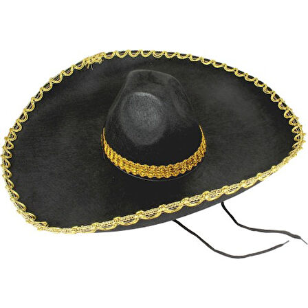 Sombrero Meksika Şapkası Altın Şeritli Yetişkin Boy 