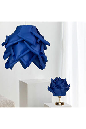 Modern Eva Gül Saks Mavisi Tasarım Sarkıt Avize