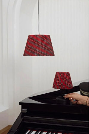 Ekose Modern Kumaş Özel Tasarım Avize Aydınlatma