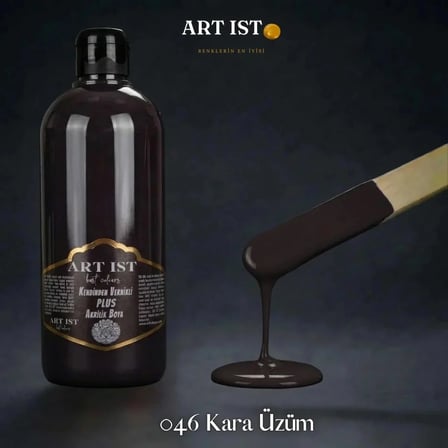 ART IST Kendinden Vernikli PLUS Su Bazlı Akrilik Boya 500 ml - 046 Kara Üzüm