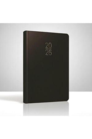 2026 102-ECK Sert Kapak 14X20 KARELİ Günlük Ajanda-336 Sayfa (Türkçe-İngilizce-Almanca-Rusça)