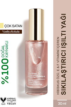 Sloane Ranger Vitamin İçerikli Işıltılı Saç & Vücut Yağı Vanilya 30 ML