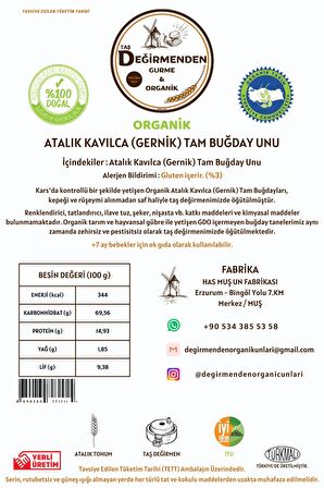 Organik Atalık Kavılca Gernik Tam Buğday Unu - Siyez Ekşi Hamur Mayası