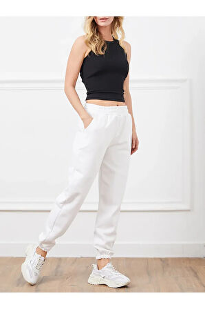 Kadın  Lastikli Paça Üç İplik Eşofman Altı