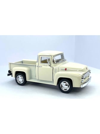 Kinsmart 1956 Ford F - 100 Pickup Çek Bırak 5inch. Lisanslı Model Araba, Oyuncak Araba 1:38 Krem