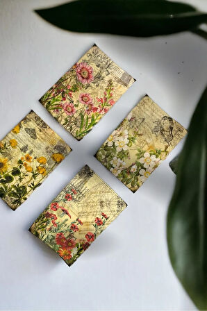 Flower (Çiçekli) Scrapbook Kağıt Seti Arkası Yapışkanlı Ajanda Journal Bullet Planner Telefon