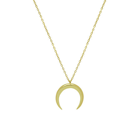 Hilal Tasarım Gold Renk 925 Ayar Gümüş Kadın Kolye