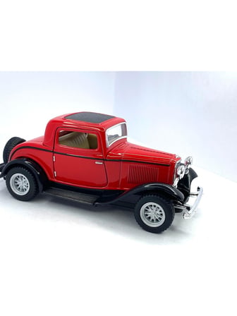 Kinsmart 1932 Ford 3-Window Coupe - Çek Bırak Lisanslı Model Oyuncak Araba 1:34 Kırmızı