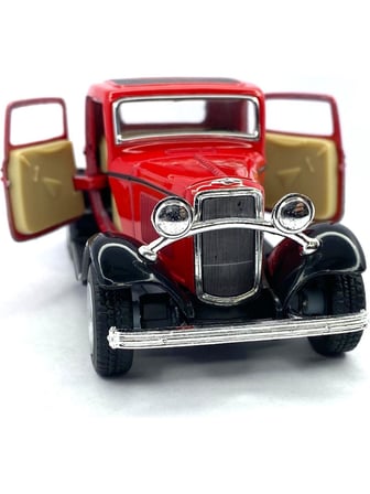 Kinsmart 1932 Ford 3-Window Coupe - Çek Bırak Lisanslı Model Oyuncak Araba 1:34 Kırmızı