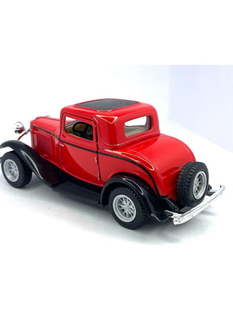 Kinsmart 1932 Ford 3-Window Coupe - Çek Bırak Lisanslı Model Oyuncak Araba 1:34 Kırmızı