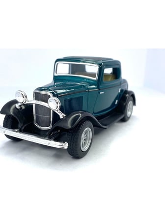 Kinsmart 1932 Ford 3-Window Coupe - Çek Bırak Lisanslı Model Oyuncak Araba 1:34 Yeşil